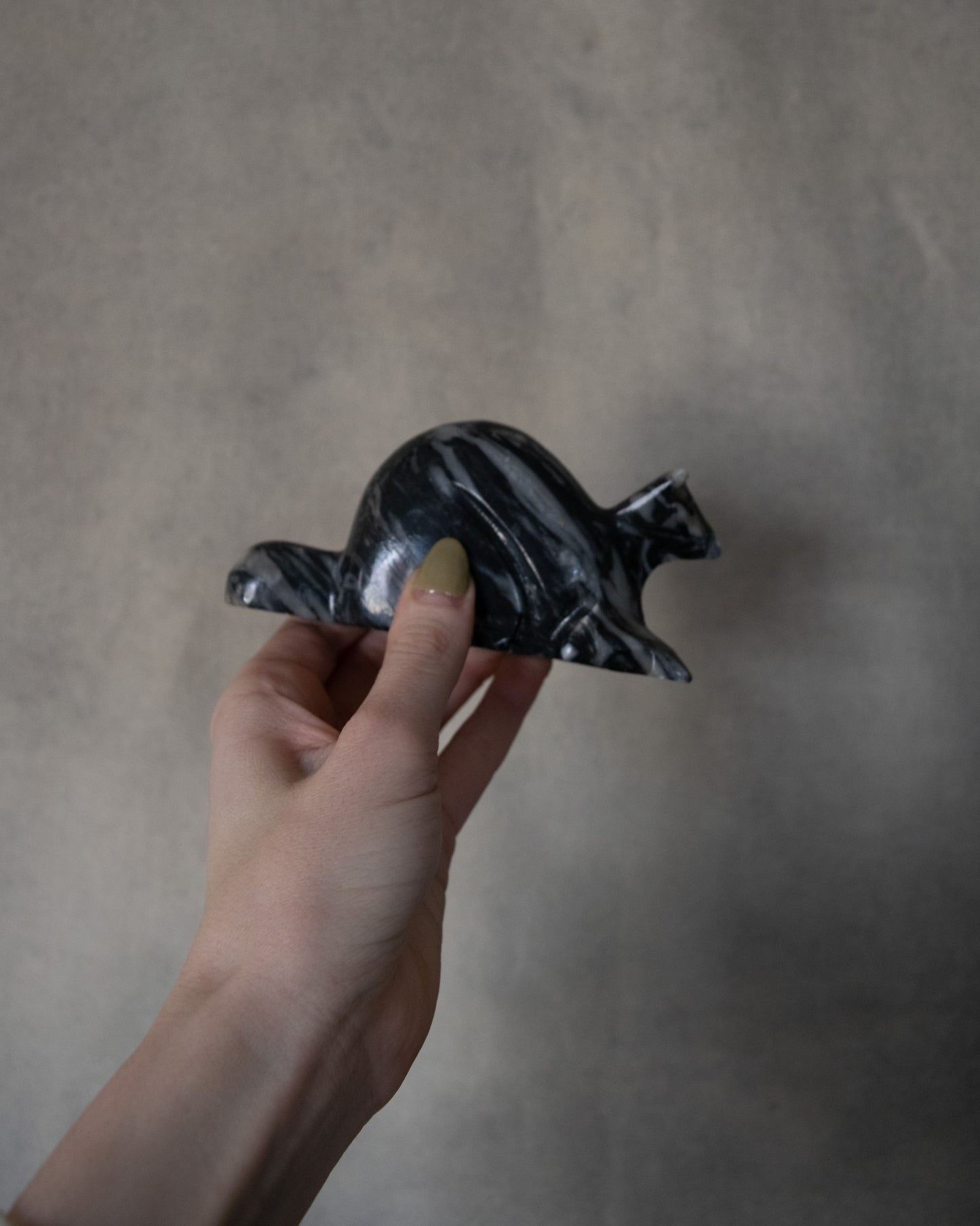 Vintage Stone Carved Raccoon