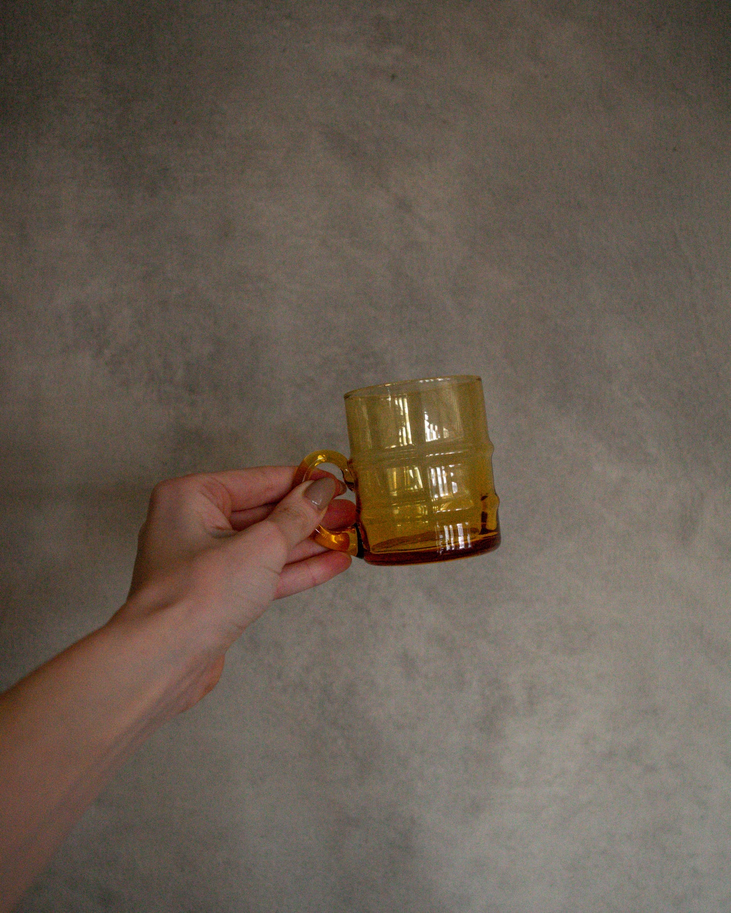 Vintage Set of Six Orange Glass Mugs