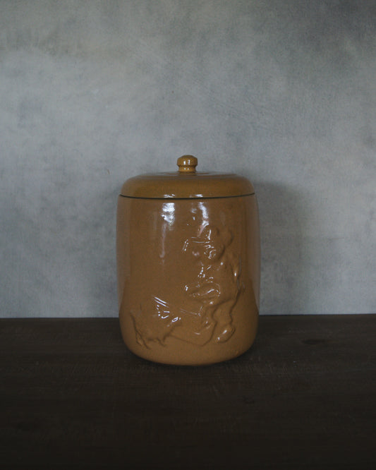 Orange Crock Cookie Jar