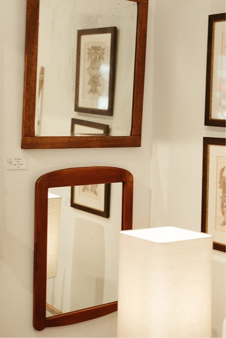 Vintage Wood Framed Hanging Mirror