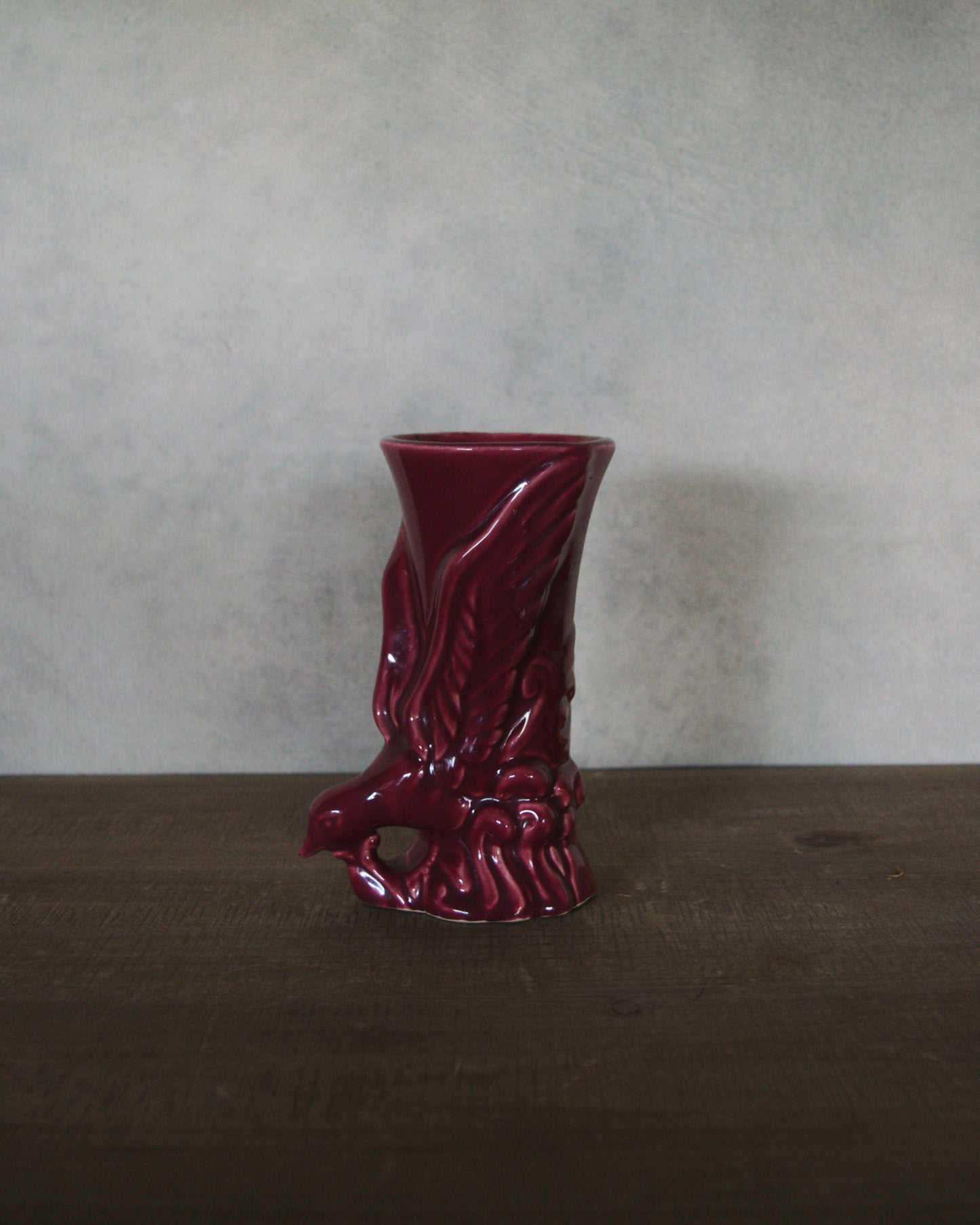 Vintage Maroon Ceramic Vase