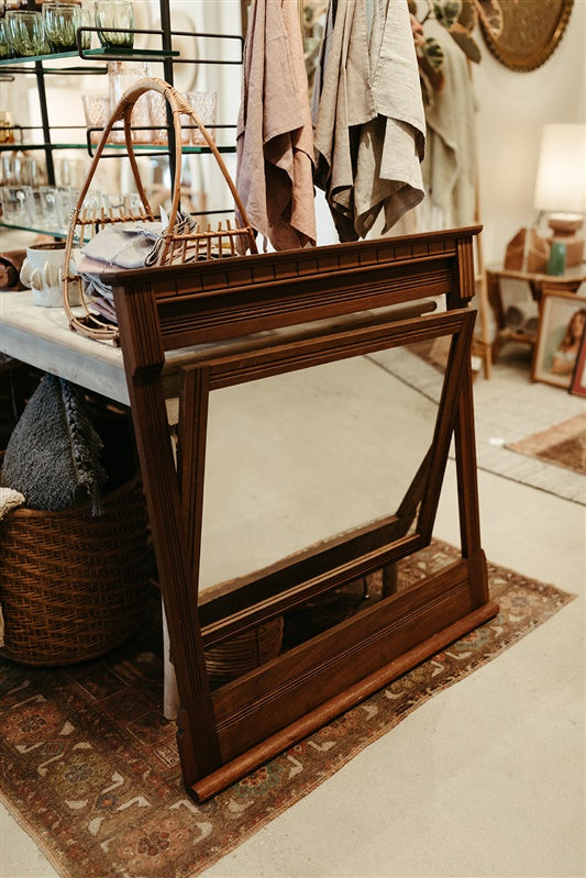 Vintage Wood Hinged Mirror