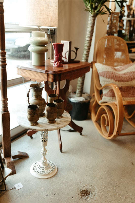 Victorian Side Table on Wheels