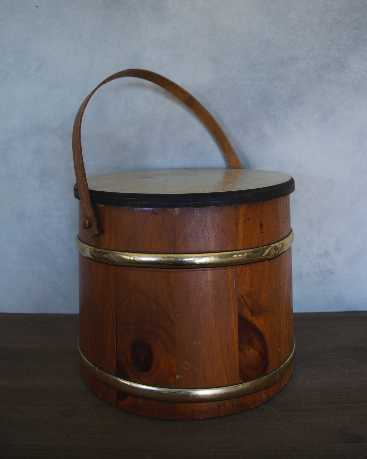 Small Vintage Wooden Barrel with Lid