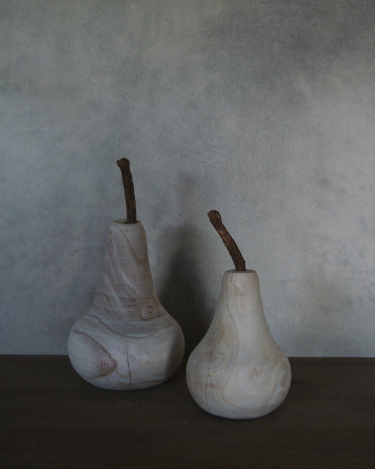 Carved Small Wooden Pears
