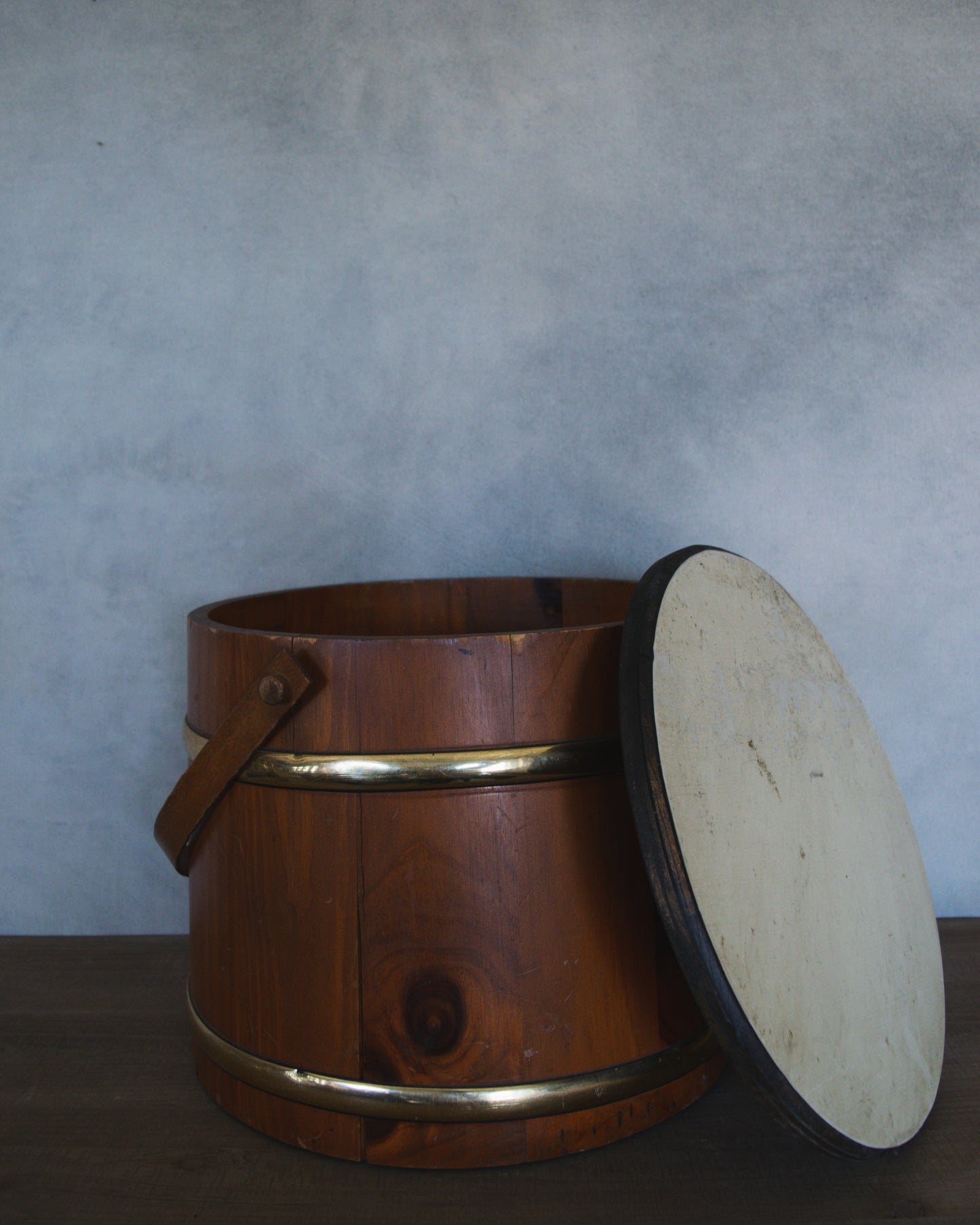 Small Vintage Wooden Barrel with Lid