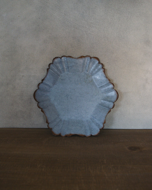 Scalloped Metal Copper Tray