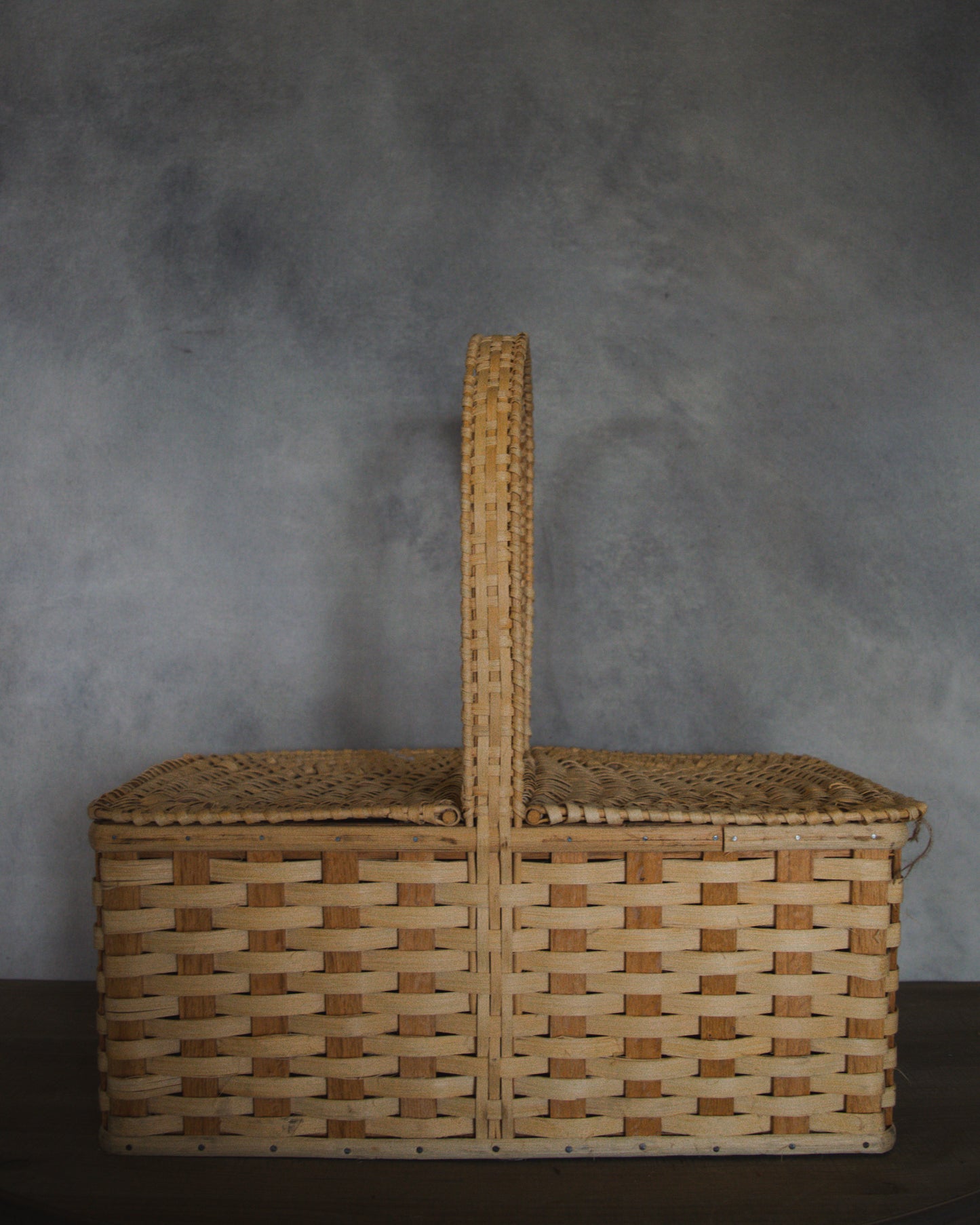 Light Wicker Woven Picnic Basket