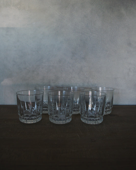 Set of 6 Clear Short Drinking Glasses