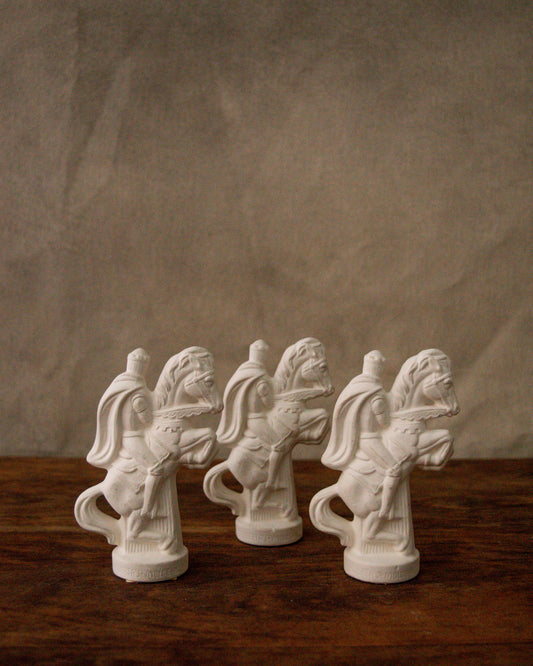 Vintage White Horsemen Figurine