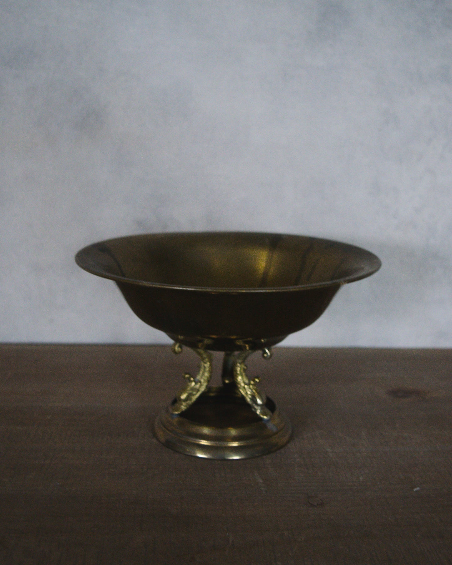 Vintage Brass Bowl on Brass Stand