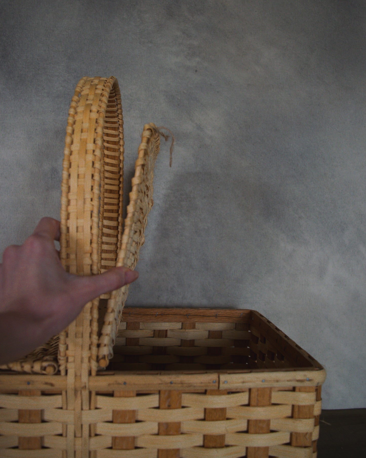 Light Wicker Woven Picnic Basket