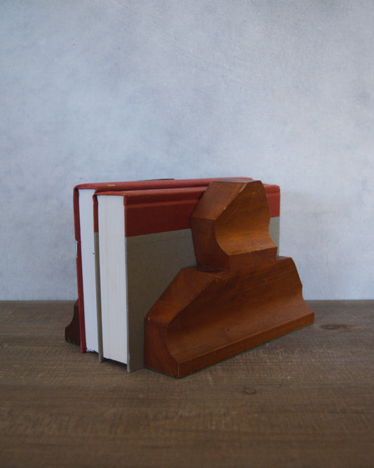 Vintage Pair of Wooden Rugby Restoration Bookends