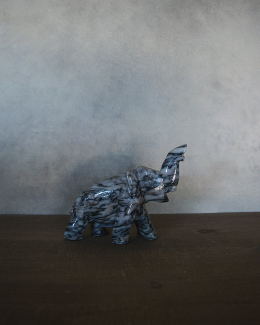 Grey and Black Marble Elephant