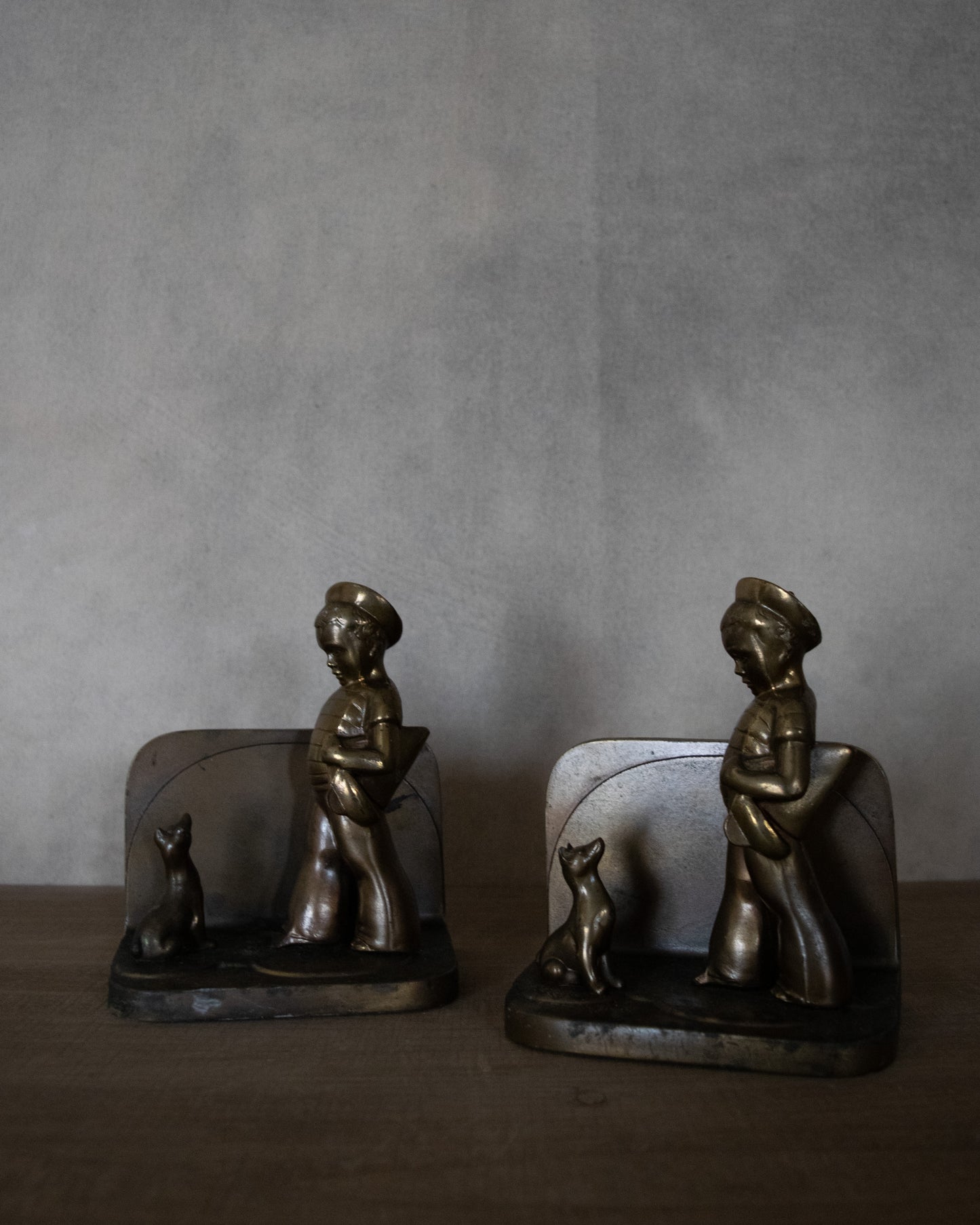 Vintage Brass Little Sailor Boy Bookends