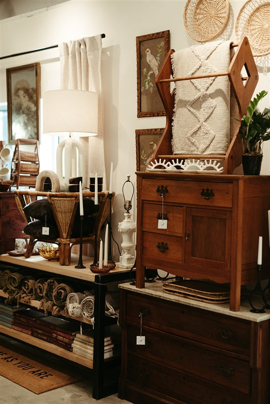 Wide Three Drawer Marble Top Dresser