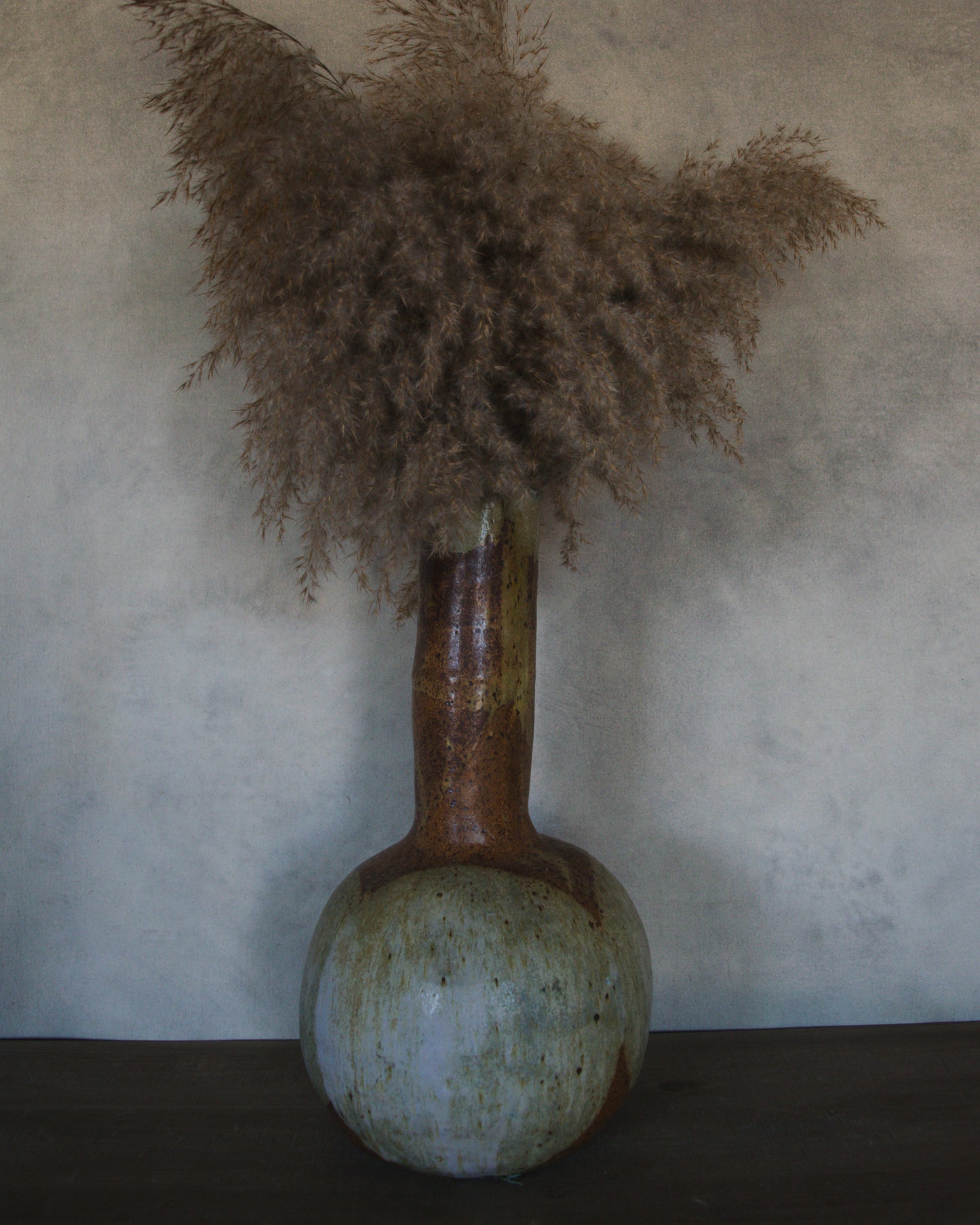 Large Green and Brown Stone Vase