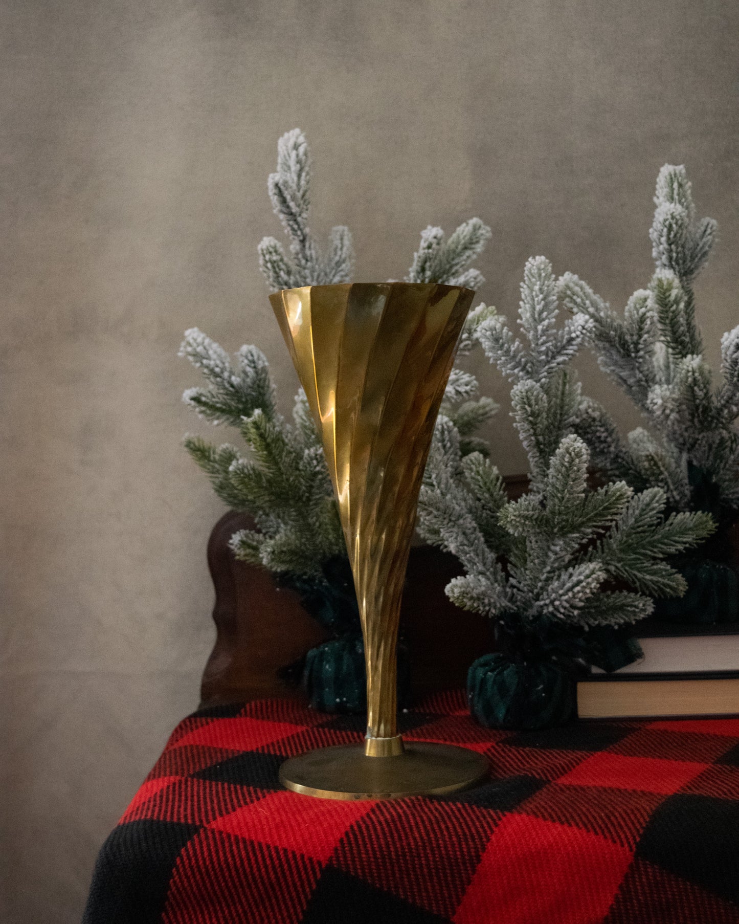 Vintage Brass Fluted Vase